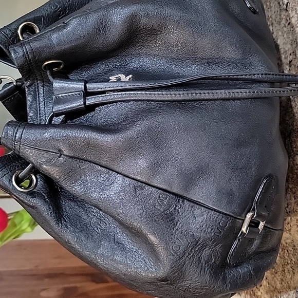 🌵MCM EUC Black Visetos Leather Drawstring Bucket Bag - Picture 2 of 14